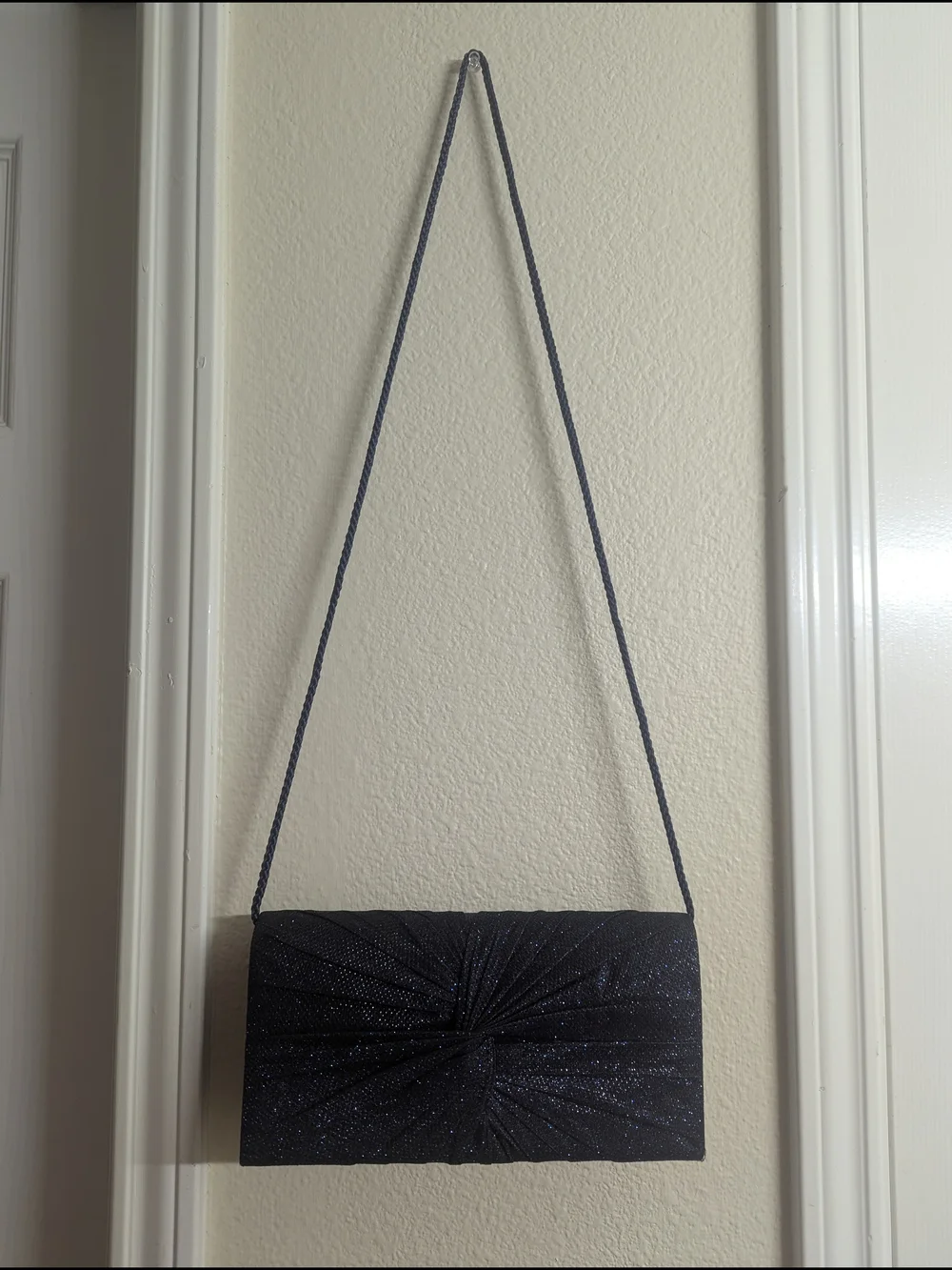 Dark Blue Glitter Twist Clutch - Women Accessories
